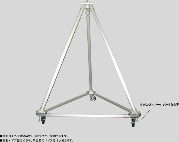 SALE／78%OFF】 江崎 アルミ合金製三脚ＫＳ型 伸縮タイプ 定格荷重５００ｋｇ 〔品番:KS30-500〕 3150374  送料別途見積り,法人 事業所限定