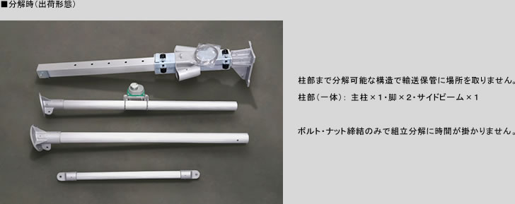 日時指定 江崎 アルミ合金製門型クレーンMG型 軽量伸縮タイプ 定格荷重500kg MG30-S30-LH-500 1台  315-6578 